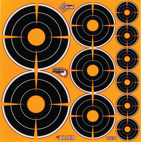 Allen Adhesive Sight-In Target Splash Vary 11Dot 12Pk