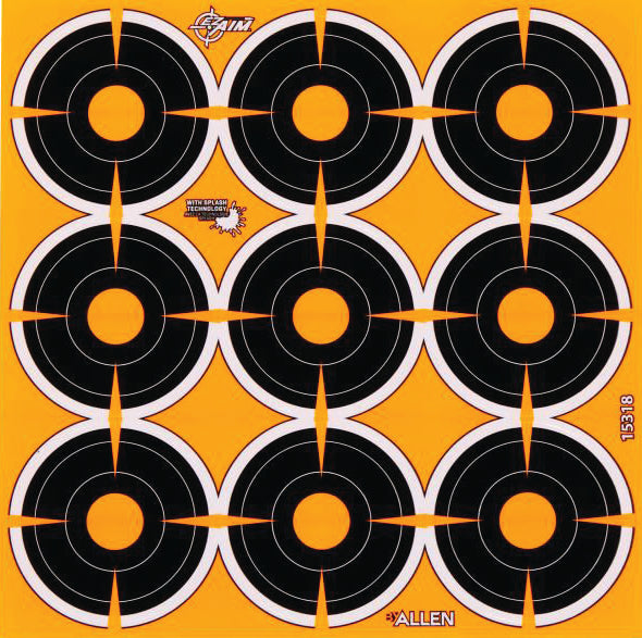 Allen Adhesive Sight-In Target Splash 2In 9Dot 12Pk