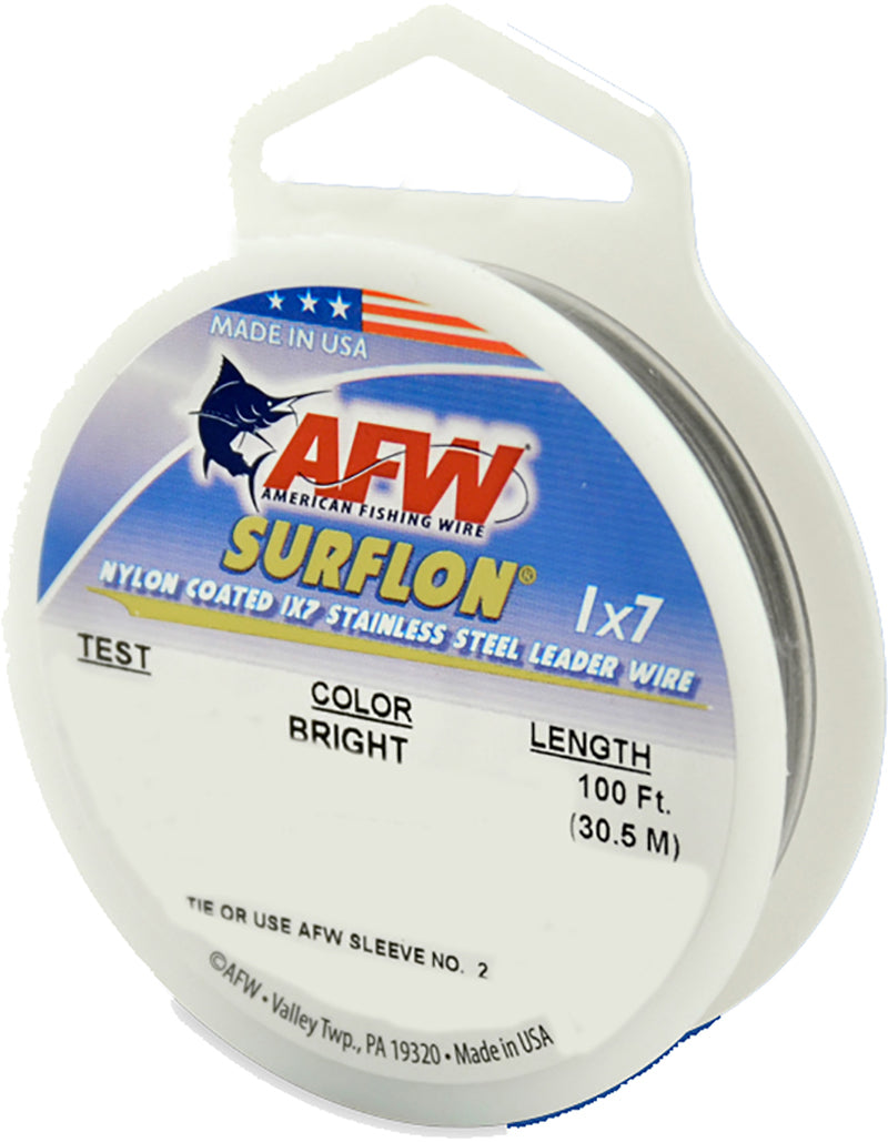 AFW Surflon Nylon Coated Wire 30Ft Bright 135Lb
