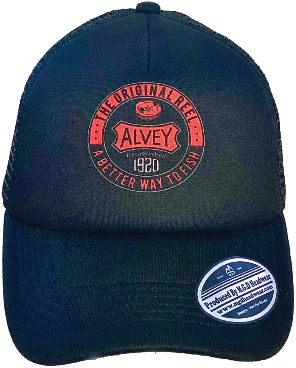 Alvey Traditional Cap Black W/Red Logo