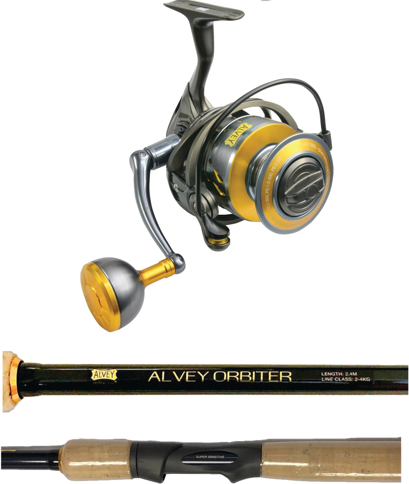 Alvey Orbiter Spinning Combo 5.8:1 7Ft 2Pc