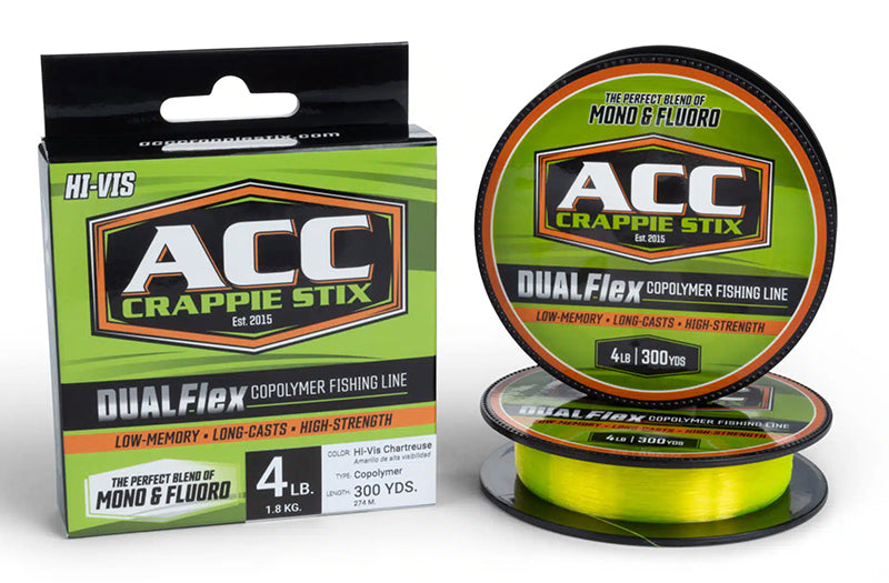 ACC Crappie Stix Dualflex Copolymer Hi-Vis Fishing Line - 300 YD