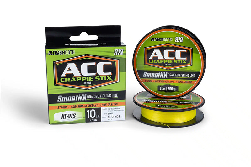 ACC Crappie Stix Smoothx Braided Line Hi-Vis 300Yd 15Lb