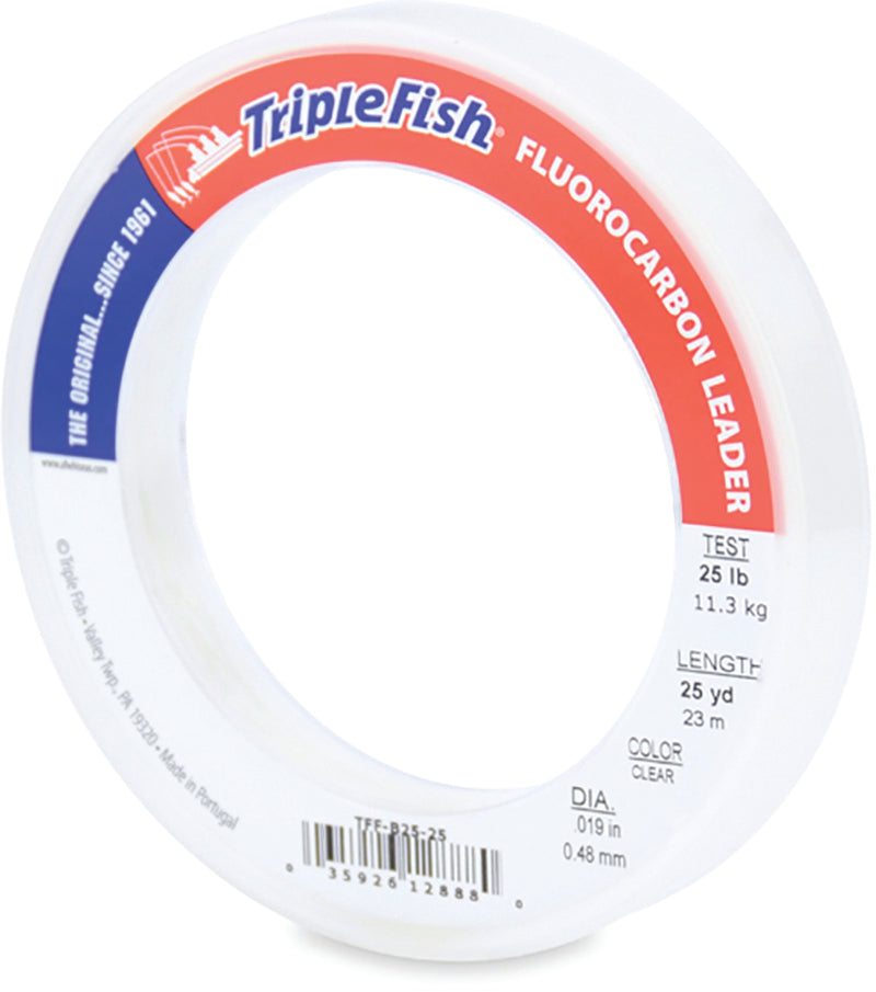 AFW Triple Fish Fluor Leader Clear 25Lb 25Yd
