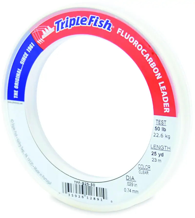 AFW Triple Fish Fluor Leader Clear 50Lb 25Yd
