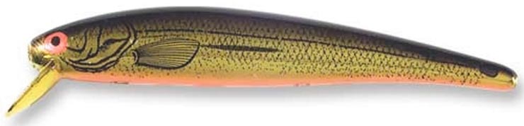 Bomber Long A Jerkbait 4.5In 3/8Oz Gold/Org Bel