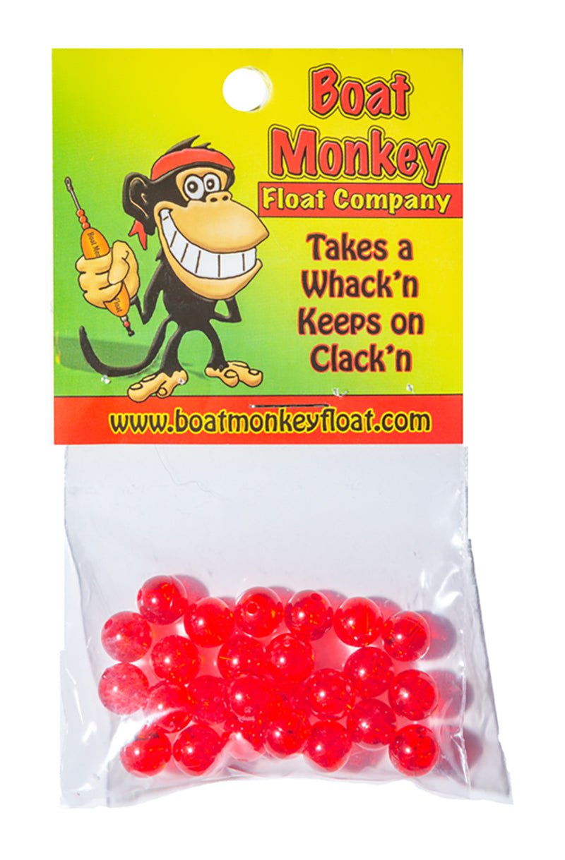 Boat Monkey Plastic Beads 8Mm Red 25Pk
