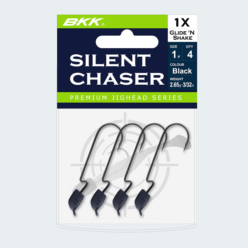 BKK Silent Chaserglide 'N Sh Black 4Pk 3/16Oz 1/0
