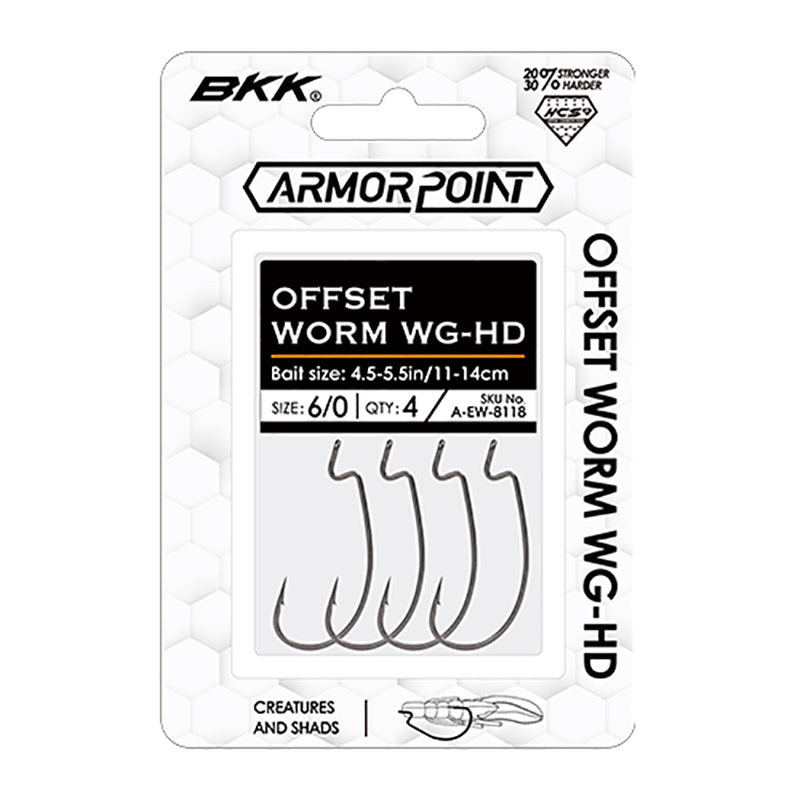 BKK Armor Point Hook Offset Worm Wg-Hd 2/0 6P