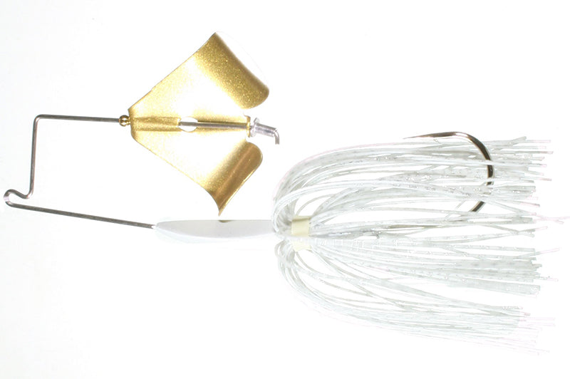 Boogerman Clacker Buzzbait 1/4Oz White/Gold Blade