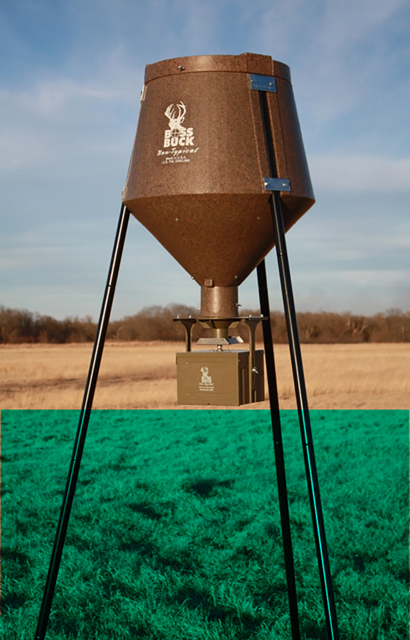 Boss Buck All In Auto Spin Feeder 12V 200# 2-N-1 Legs
