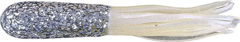 Big Bite Glitterhead Crappie Tube 1.5In 10Pk Silver/Pearl