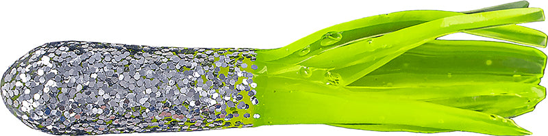 Big Bite Glitterhead Crappie Tube 1.5In 10Pk Silver/Chart