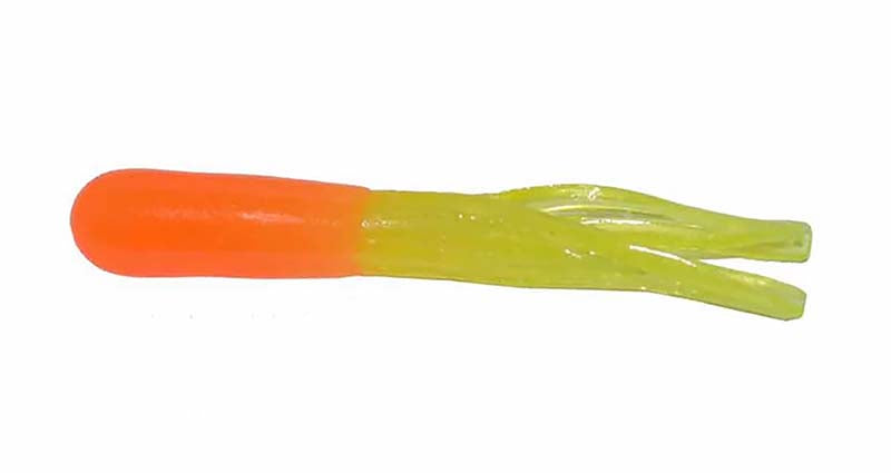 Big Bite Crappie Tube 1.5In 10Pk Orange/Chartr