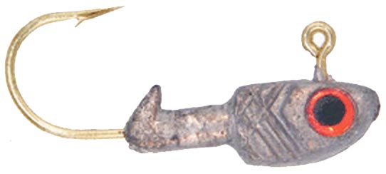 Bass Assassin Crappie Jighead 1/32Oz 6Pk Lead/Red Eye