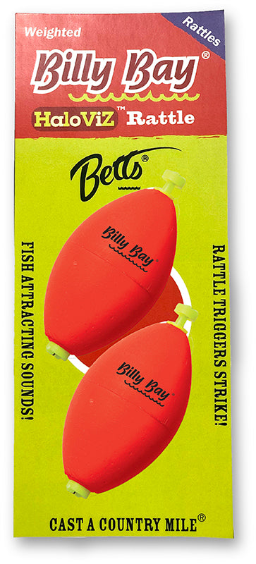 Betts Billy Bay Snap-On Float 2.5In Oval Red 2Pk