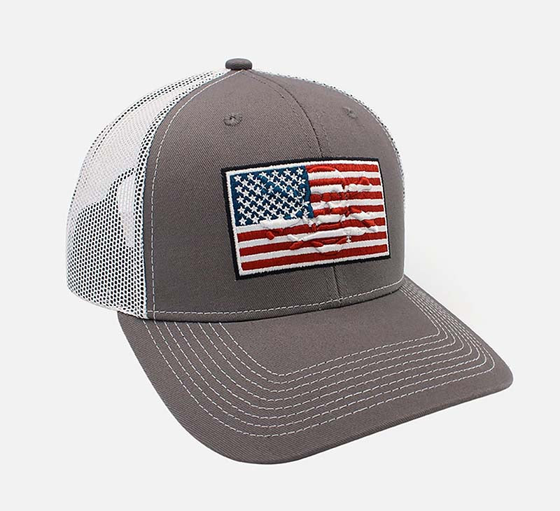 Calcutta Mesh Back Cap Usa Flag Grey