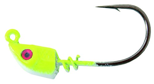 Bass Assassin Screwlock 2/0 Jighead 1/4Oz 3Pk Chart/Red Eye