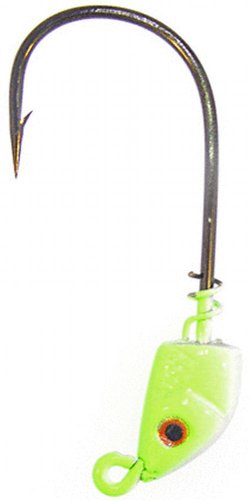 Bass Assassin Screwlock 5/0 Jighead 1/4Oz 3Pk Chart/Red Eye