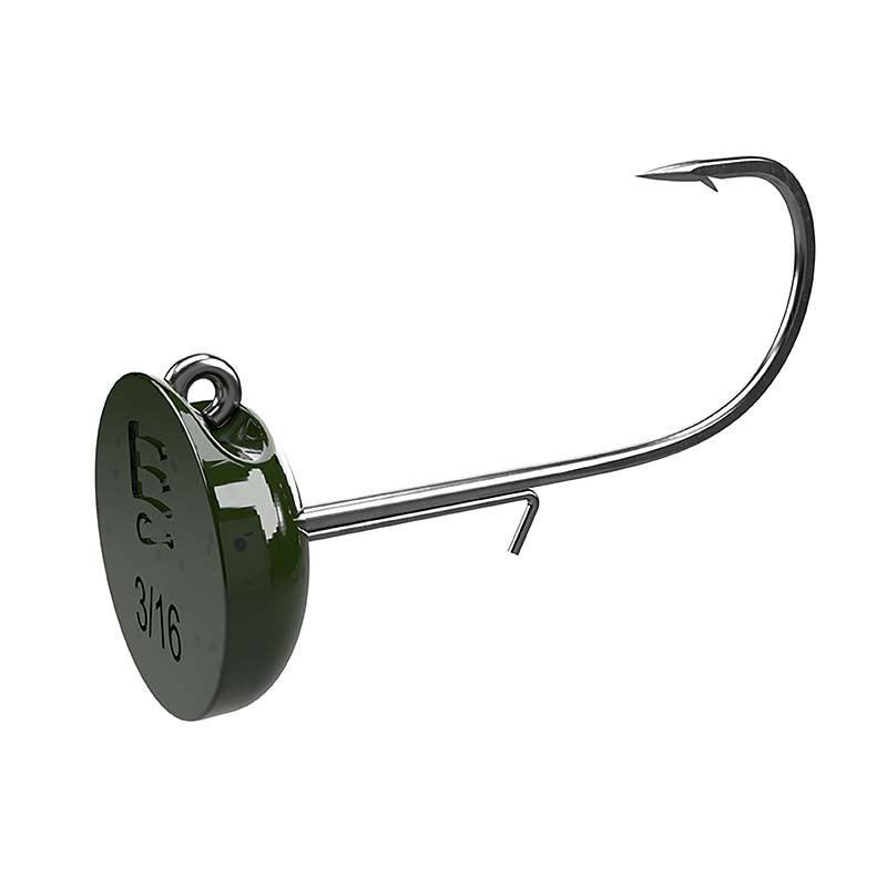 Buckeye Spot Remover Ned Jighead 3/16Oz 3Pk Green Pumpkin