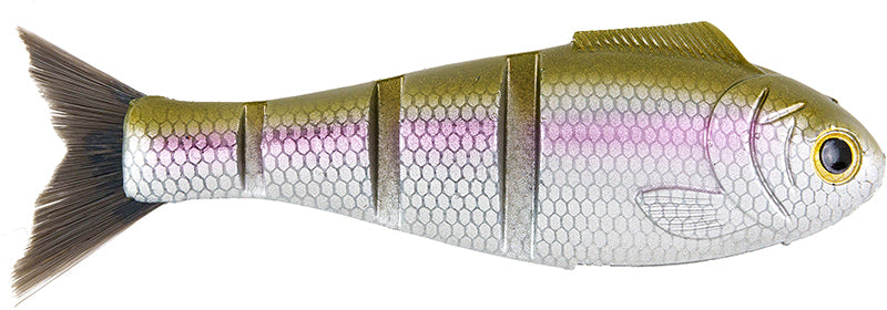 Bucca Bait Baby Bull Shad Weedless 4.5In 3/4Oz Shiner 2Pk