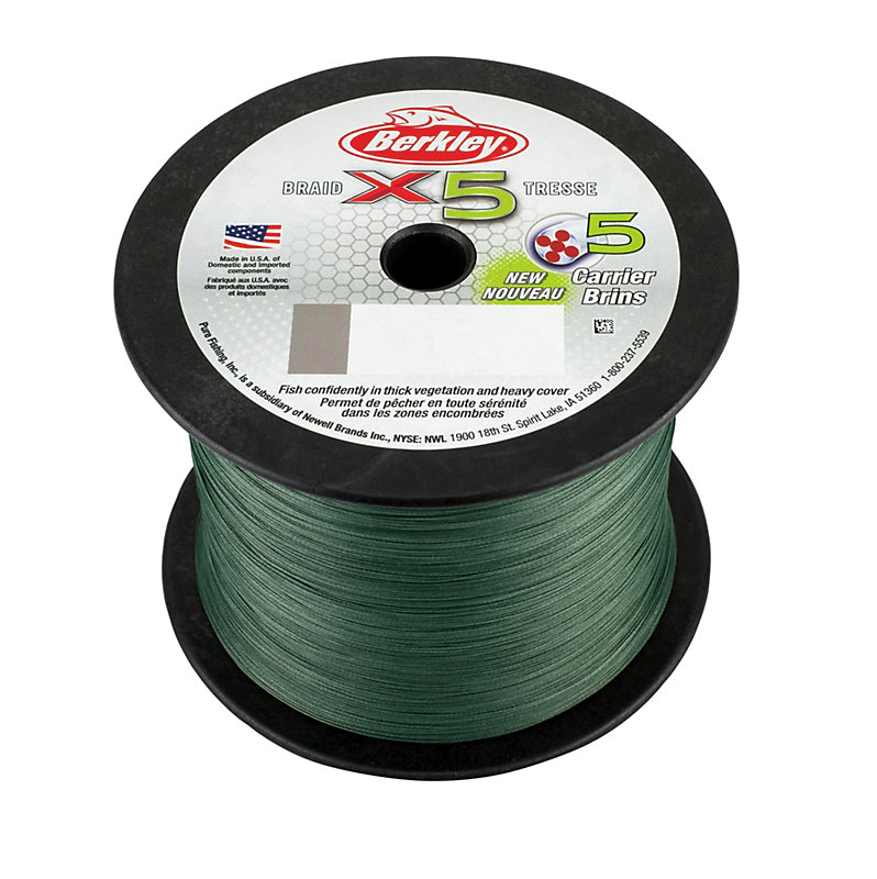 Berkley X5 Braided Line 2188Yd 40#/12Dia Lv Grn
