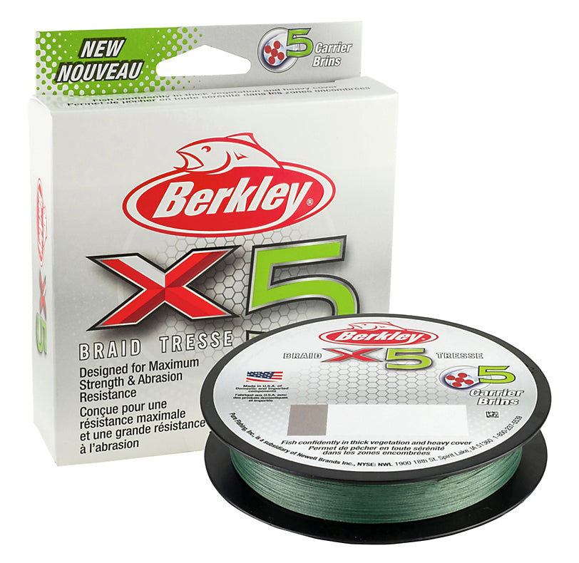 Berkley X5 Braided Line 165Yd 20#/8Dia Lv Green