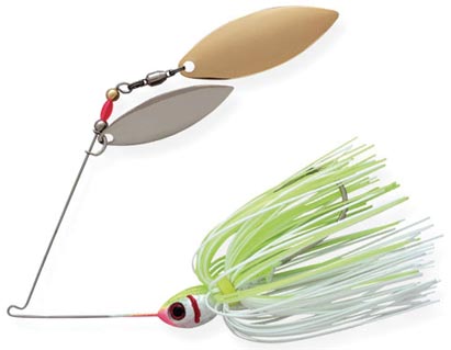 Booyah Double Willow Spinnrbait 3/8Oz Wl/Wl-White/Chart