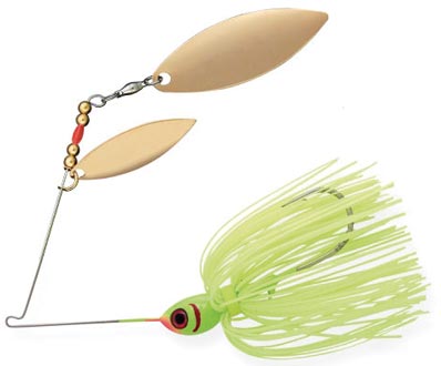 Booyah Double Willow Spinnrbait 3/8Oz Wl/Wl-Chartreuse