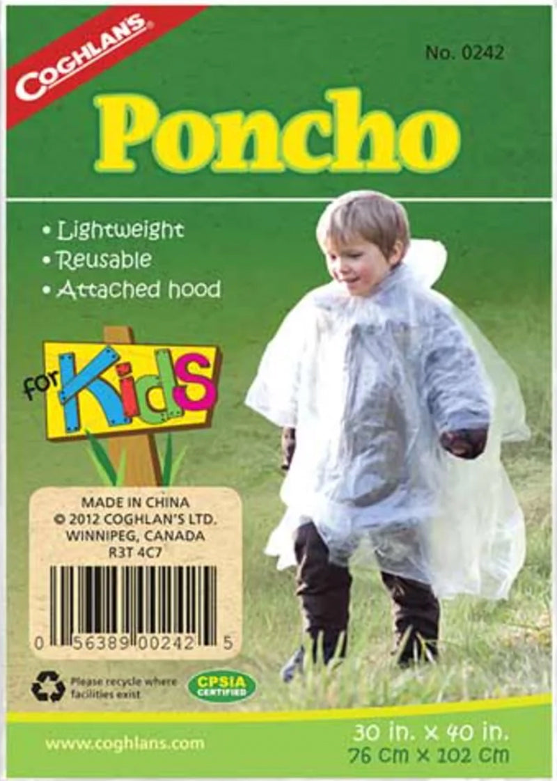 Coghlan's Kids Poncho Clear Fits Ages 6 And Up