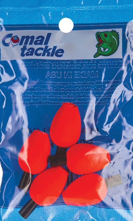 Comal Pear Peg Foam Float .87In Red 5Pk 12Bg