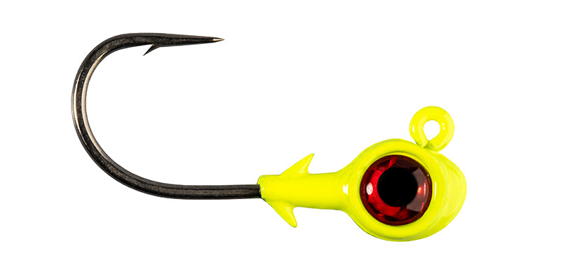Z-Man Trout Eye X Jigheads 3/16Oz 3Pk Chartreuse/Re