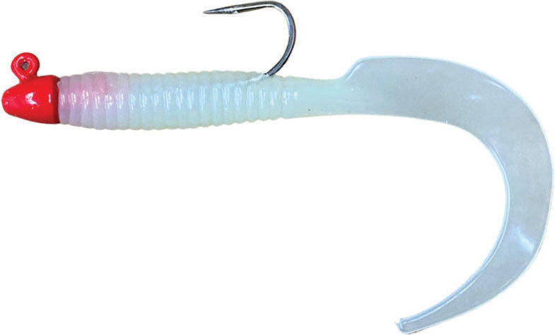 H & H Giant Curl Tail Jig 8In 1Oz Glow