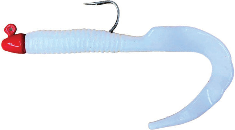 H & H Giant Curl Tail Jig 8In 1Oz White