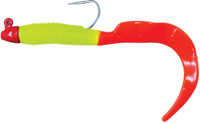 H & H Giant Curl Tail Jig 8In 1Oz Opaque Chart/Ft