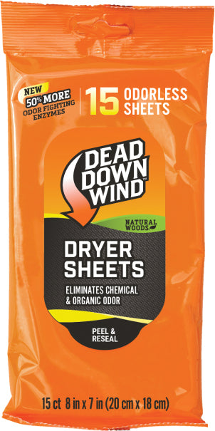 Dead Down Wind Dryer Sheets 15Ct Natural Woods