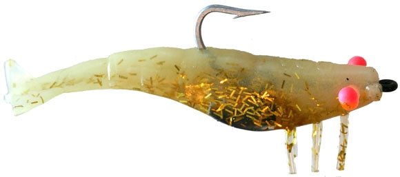 DOA Small Shrimp 2.75In 6Pk Glo/Gold