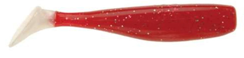 DOA Cal Shad Tail 3In 12Pk Red Glit/Wht Tl