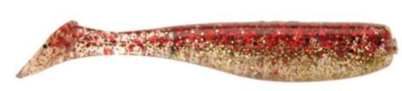 DOA Cal Shad Tail 3In 12Pk Red/Gold Glitt
