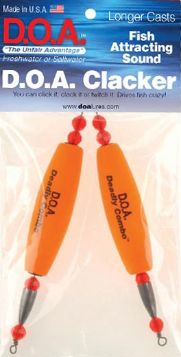 DOA Clacker Cigar Float 2.5In Orange 2Pk