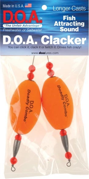 DOA Clacker Oval Float 2.5In Orange 2Pk