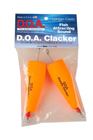 DOA Clacker Popper Float 3In Orange 2Pk