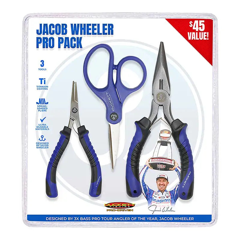 Duckett Fishing Jacob Wheeler Pro Pack Pliers/Scissors/SpLT Ring Pliers