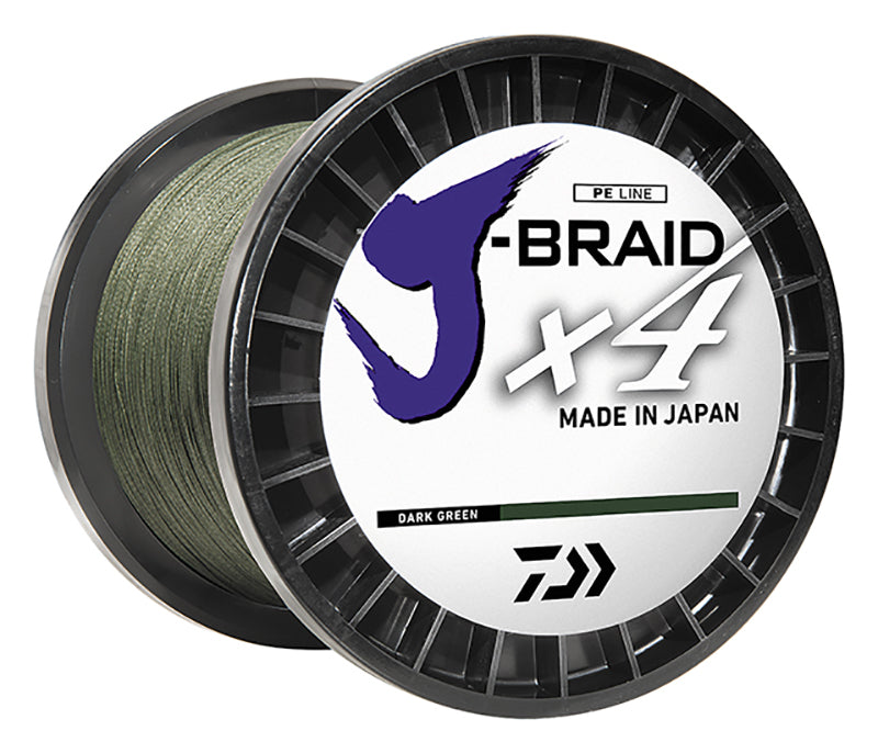 Daiwa J-Braid X4 Line Dark Green 30Lb 3000Yd