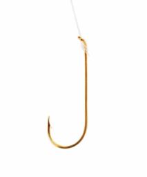 Eagle Claw Snelled Aberdeen Hook Gold L-Wire Sz4 6Pk