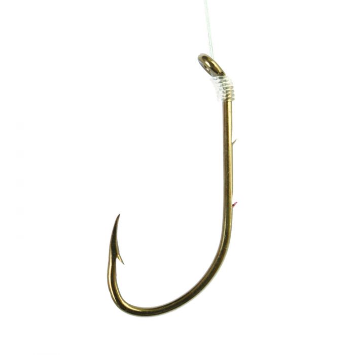 Eagle Claw Snelled Bait Holder Hook Bronze Sz4 6Pk