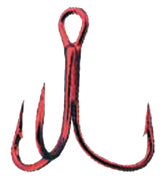 Eagle Claw Lazer Treble Hook Red 3X Round Sz6 20Pk