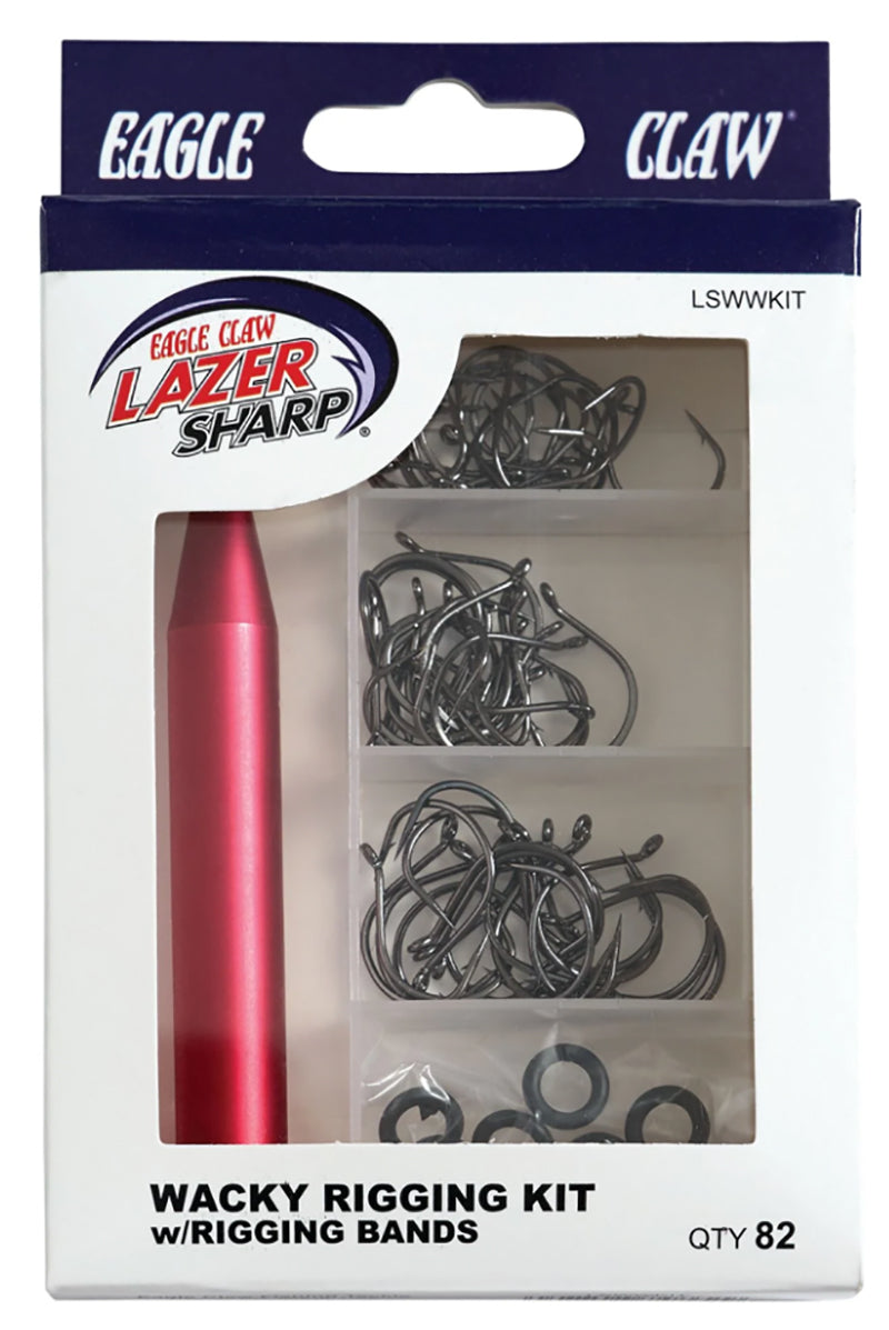 Eagle Claw Lazer Wacky Worm Kit Tool/Hooks/Bands