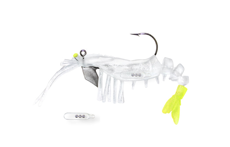 Vudu Rattler Shrimp 3.5In 1/4Oz 2Pk Glo/Char