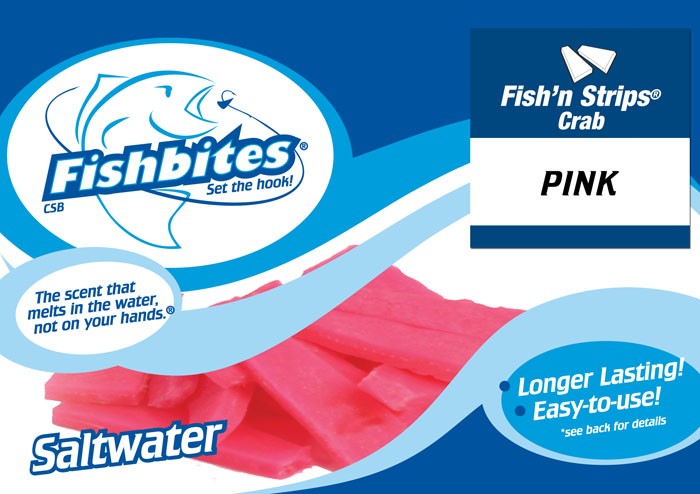 Fishbites Fish N Strips-Crab 15Pk Pink Long Lasting